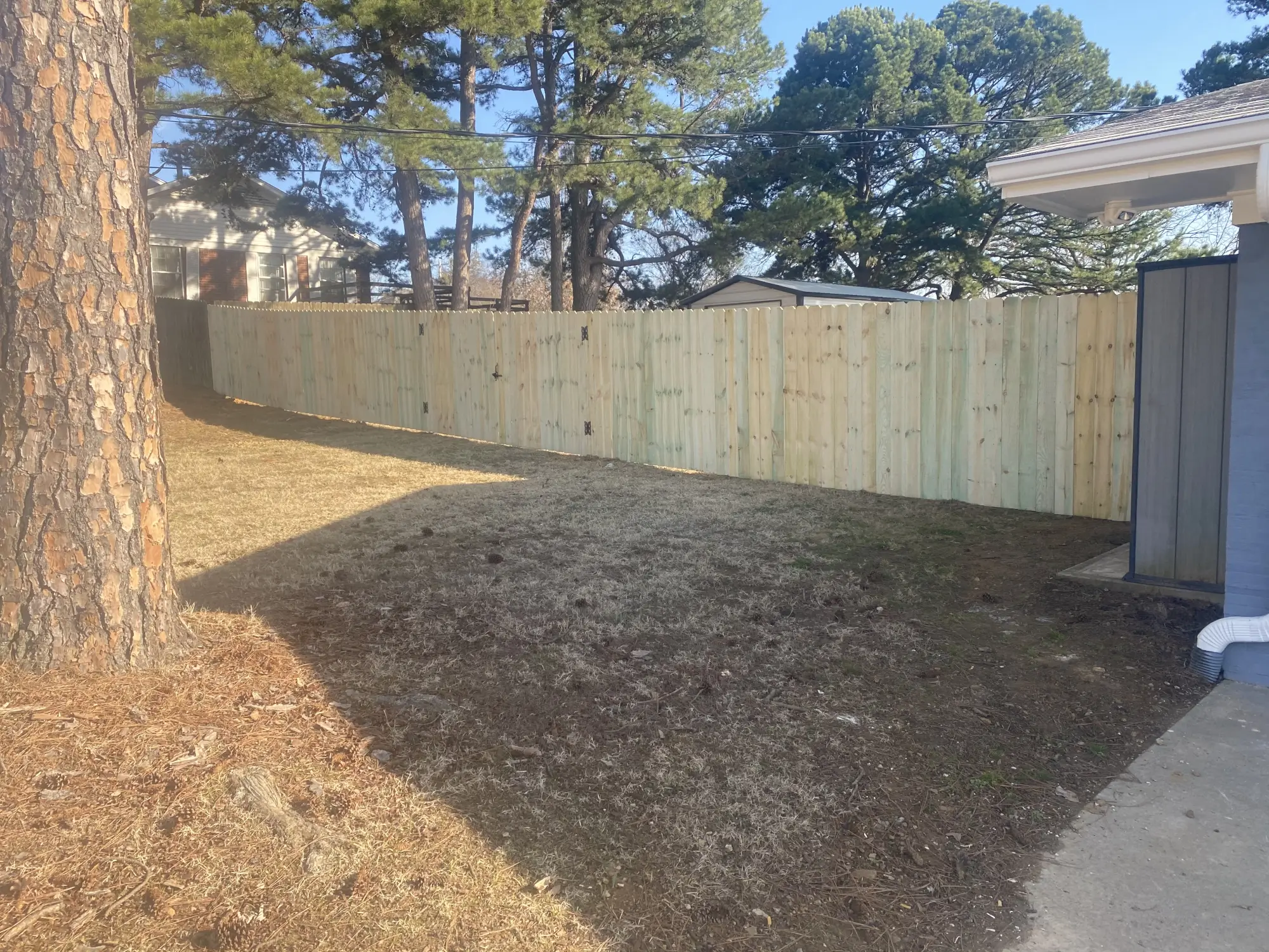 Residential wooden fence