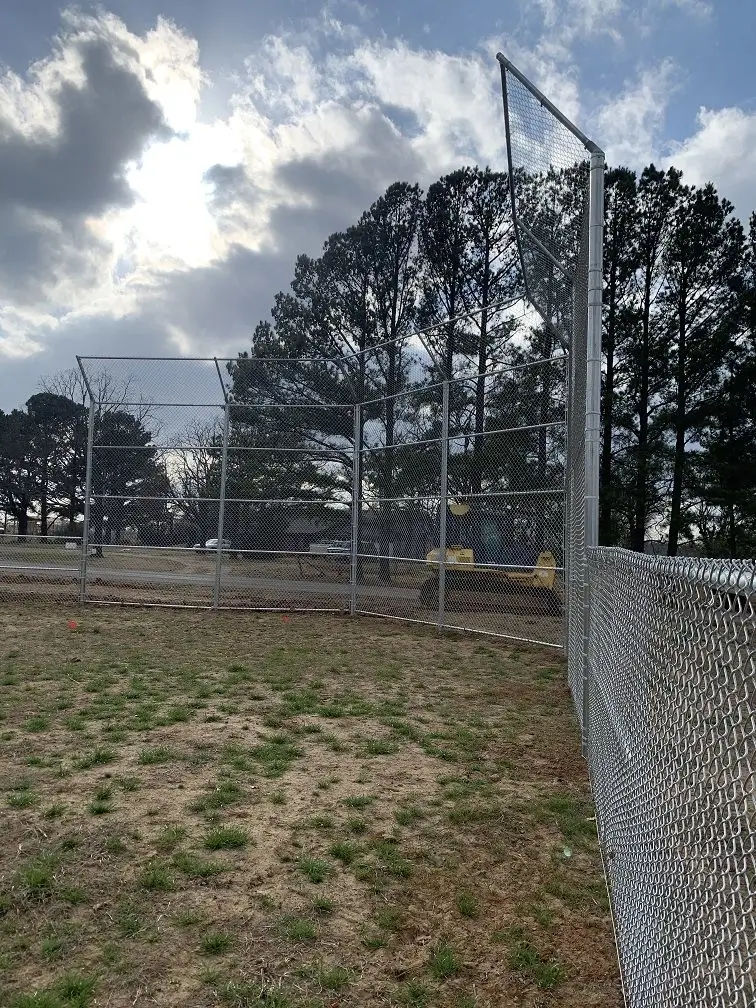 Chain link around baseball field